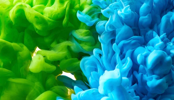 Groene Blauwe Inkt Druppels Water Textuur — Stockfoto