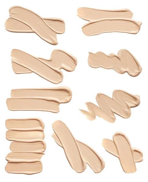 Set of liquid foundation smears — Stock Photo, Image