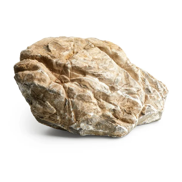 Großer Stein Isoliert Auf Weißem Hintergrund — Stockfoto