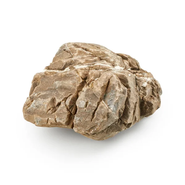 Beige rock auf weißem hintergrund — Stockfoto