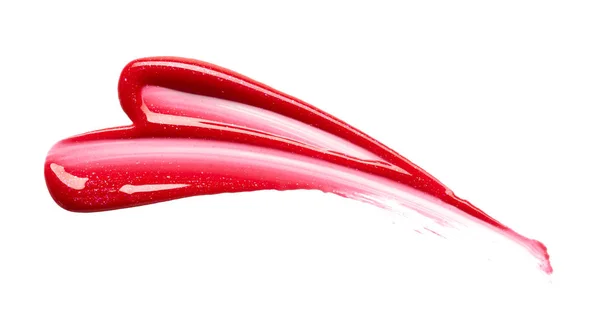 Vlekken van rode lipgloss — Stockfoto