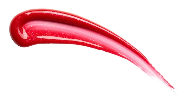 Kırmızı dudak parlatıcısı smear — Stok fotoğraf