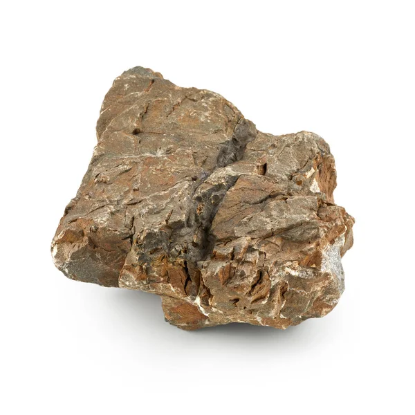 白い背景に分離された大きな岩 — ストック写真