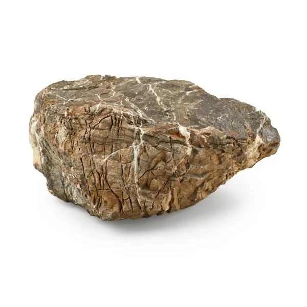 Solid Rock Isolerad Vit Bakgrund — Stockfoto