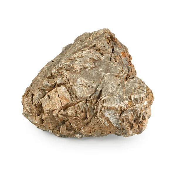 Roccia Solida Isolata Sfondo Bianco — Foto Stock