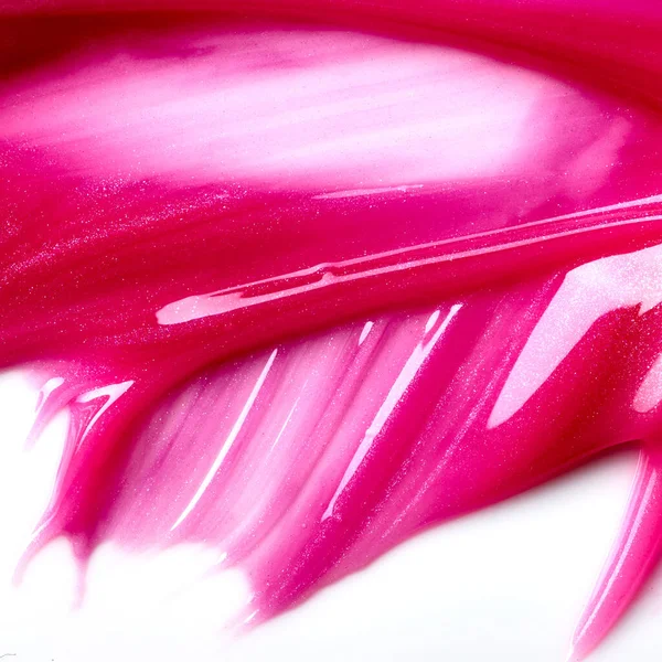 Roze Lipgloss Geïsoleerd Witte Achtergrond — Stockfoto