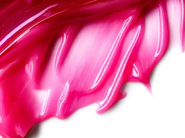 Glitter Ροζ Lip Gloss Λευκό Φόντο — Φωτογραφία Αρχείου