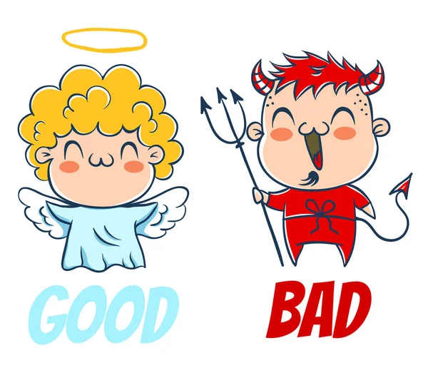 Angel and devil — Stock Vector