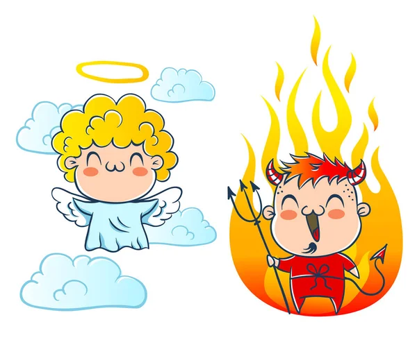 Angel and devil — Stock Vector
