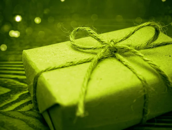 Gift green box — Stock Photo, Image