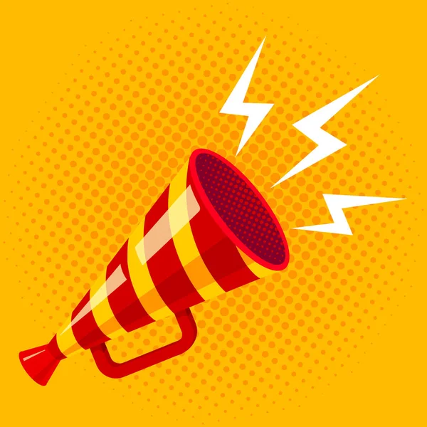 Retro striped megaphone. — Stock Vector