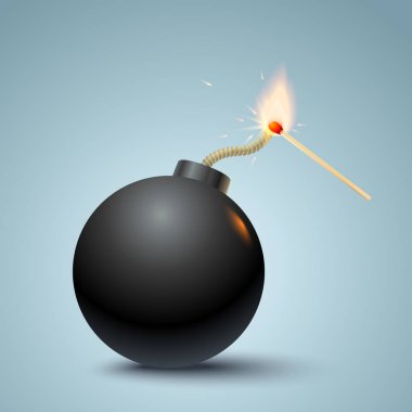 Bomb and match clipart