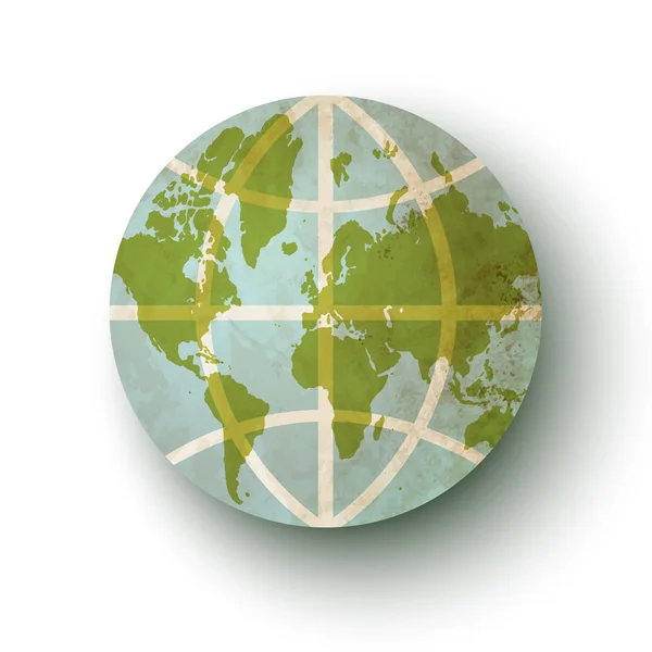 Vector vintage icon Earth planet — Stock Vector