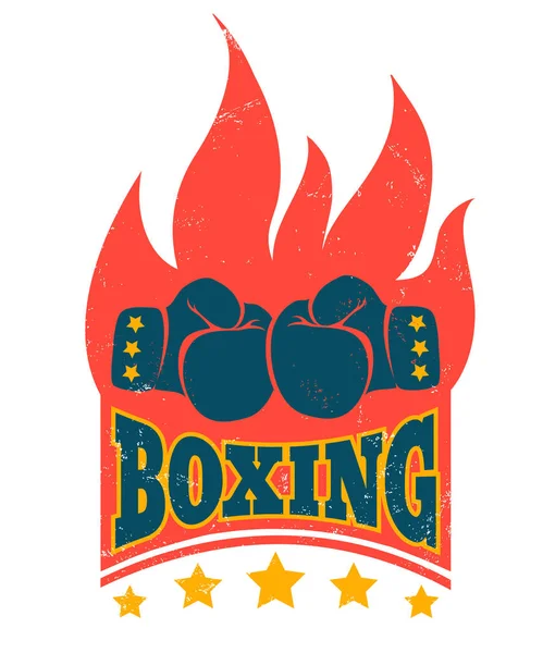 Vintage λογότυπο για την πυγμαχία. — Διανυσματικό Αρχείο