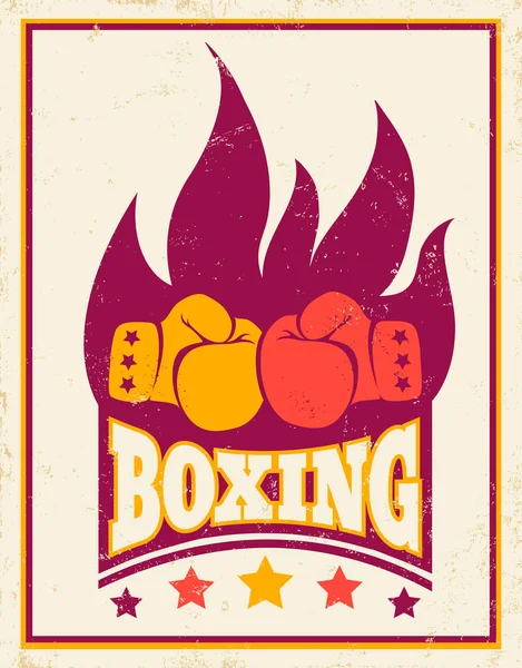 Logotipo do vintage para boxe — Vetor de Stock