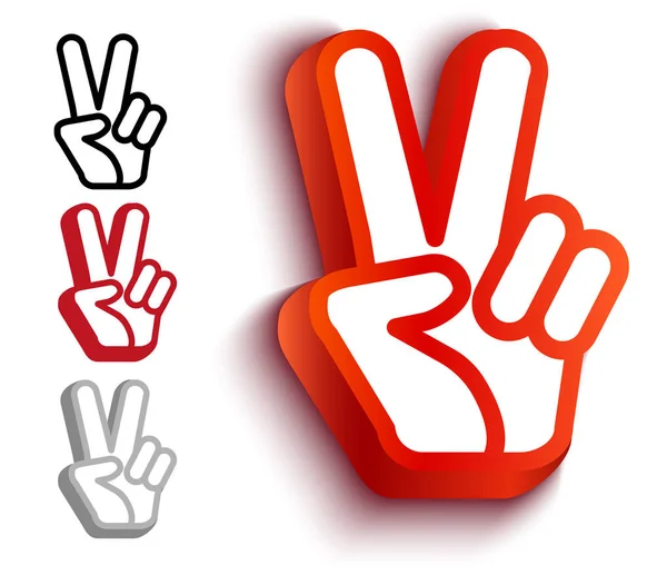 Main et deux doigts — Image vectorielle
