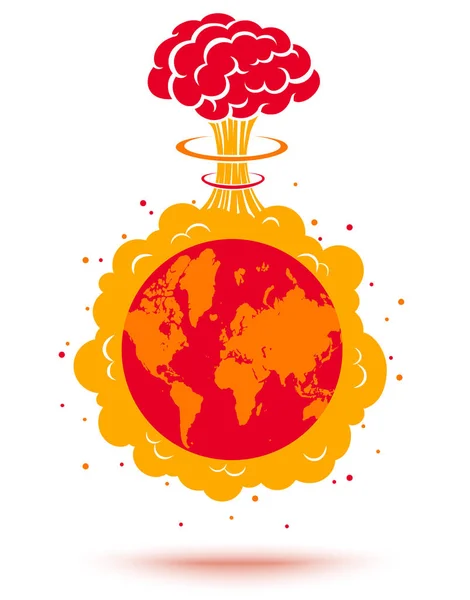 Earth and atomic bomb. — Stock Vector