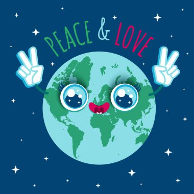 kawaii tarzı Dünya gezegeninin