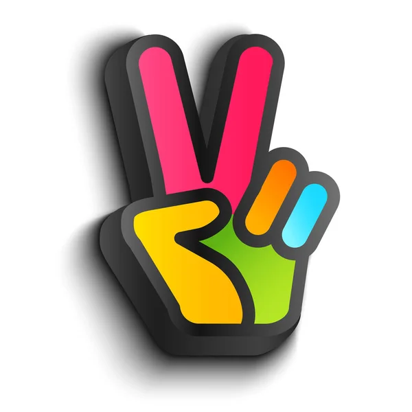 Kéz- és béke szimbólumok. — Stock Vector