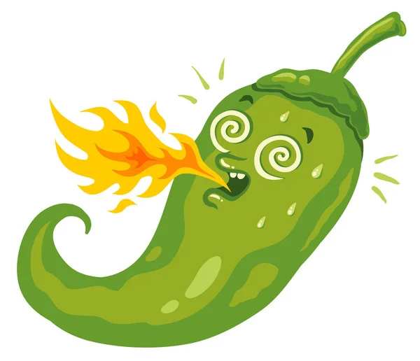 Chili pepper with flame — Stock Vector