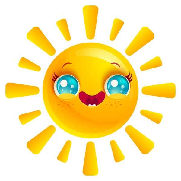 Sun in kawaii style. — Stock Vector