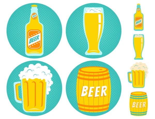 Vector ícones cerveja — Vetor de Stock