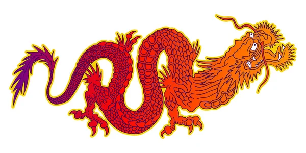 Kleurrijke chinese draak. — Stockvector