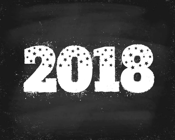 Noel ve yeni yıl için kara tahta üzerinde 2018