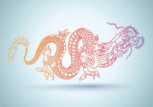 Kinesisk färgglad drake. — Stock vektor