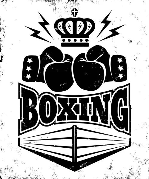 Vintage emblem for boxing. — Stock Vector