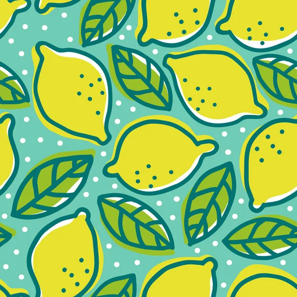 Patrón retro con limones . — Archivo Imágenes Vectoriales