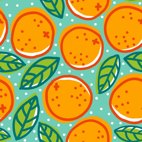Patrón retro con naranjas . — Archivo Imágenes Vectoriales