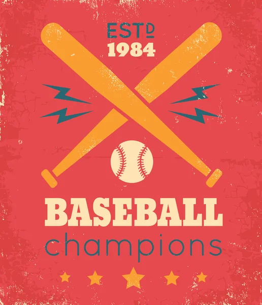 Affiche rétro pour baseball — Image vectorielle
