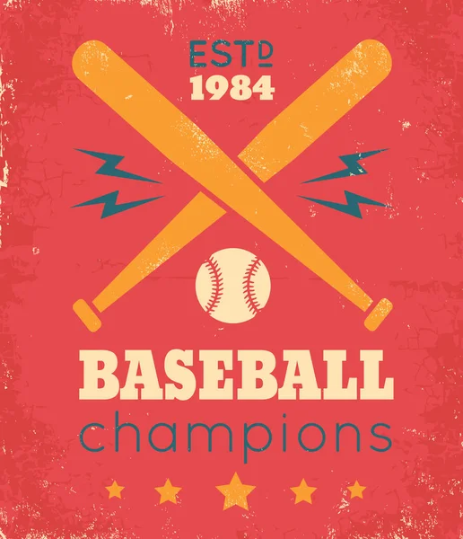 Cartel retro para béisbol — Vector de stock