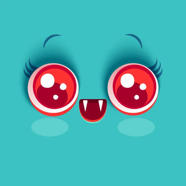 Kawaii cara de vampiro — Vector de stock