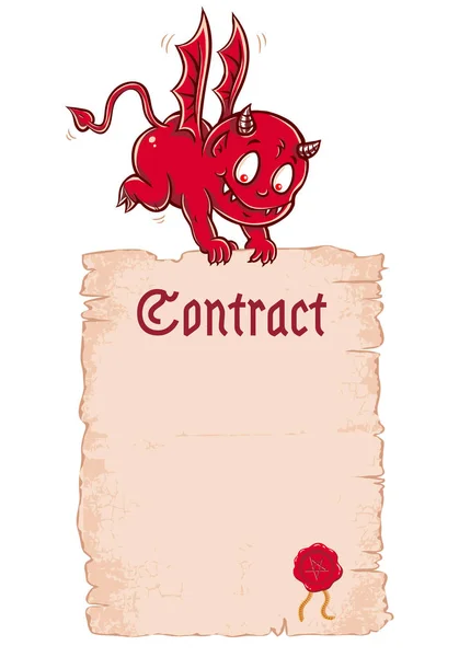 Ector Devil's contract. — Stock Vector