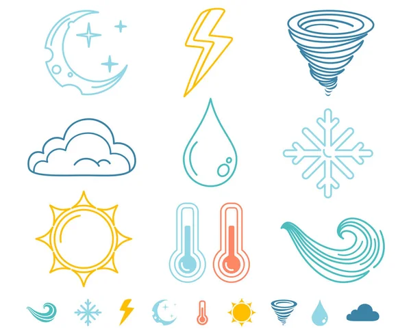 Flat weather icons. — Stock Vector