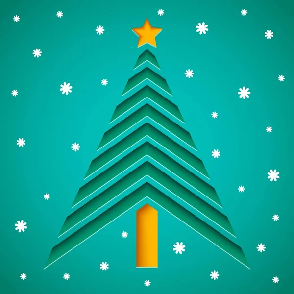 Abstrakter Weihnachtsbaum aus Papier. — Stockvektor