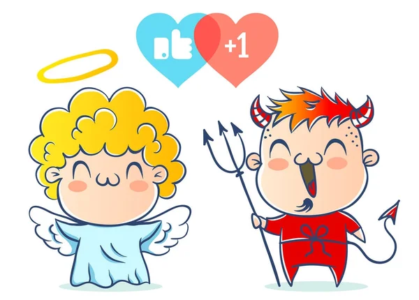 Angel and devil. — Stock Vector