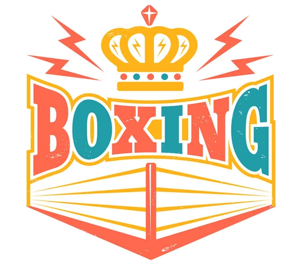 Emblema retro com anel de boxe . —  Vetores de Stock