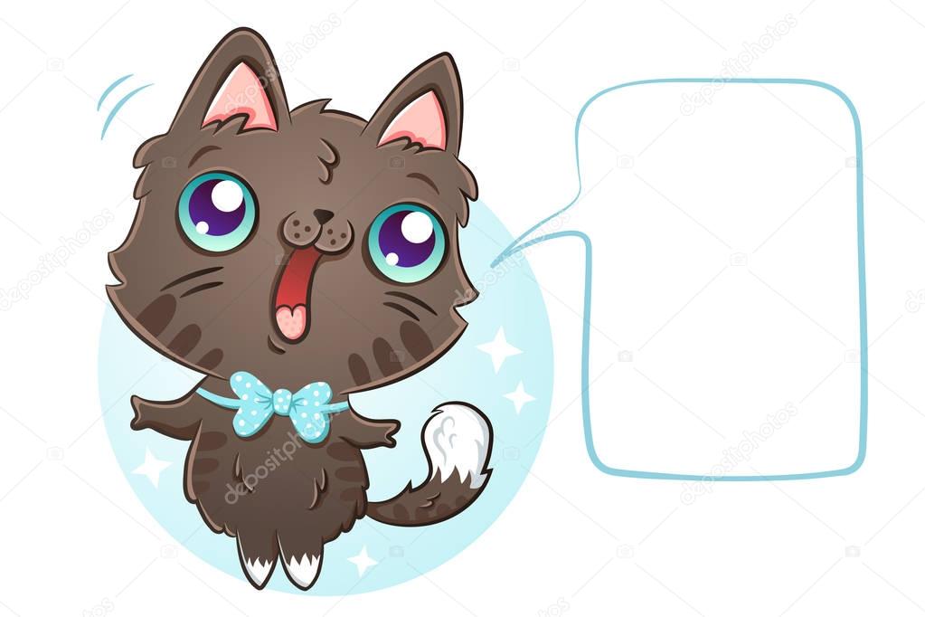 Balon metni için kedi — Stok Vektör © serazetdinov 185822758