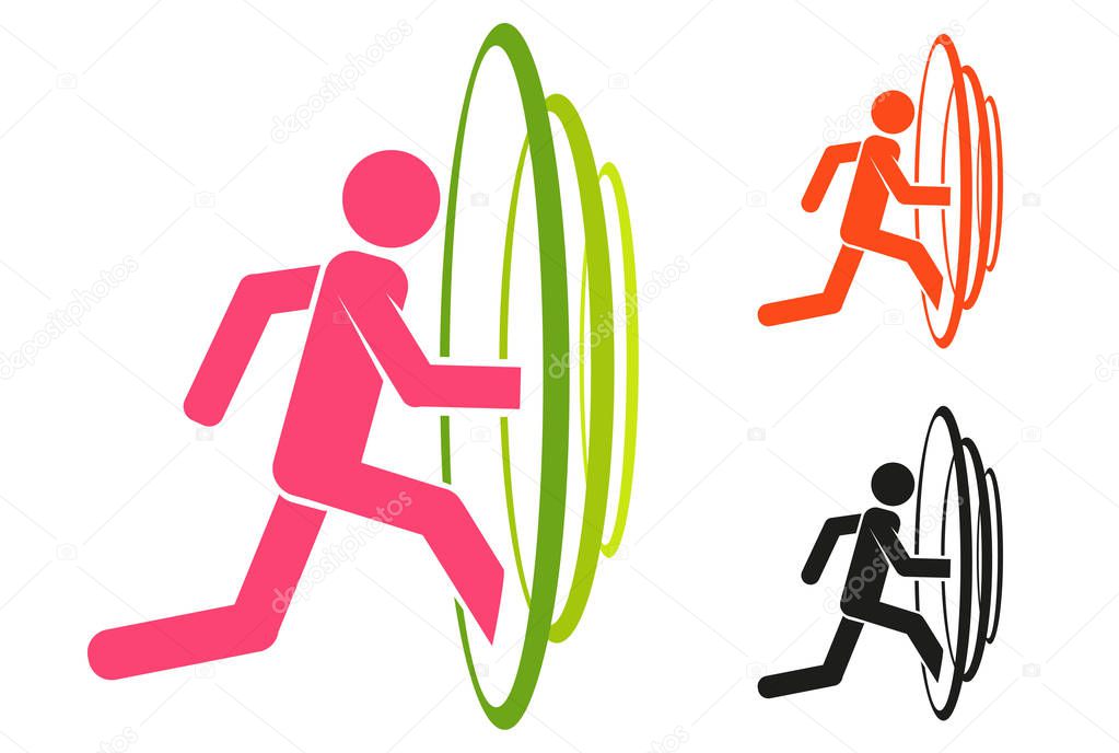 Vector Illustration of a journey through time. Portal or time machine.