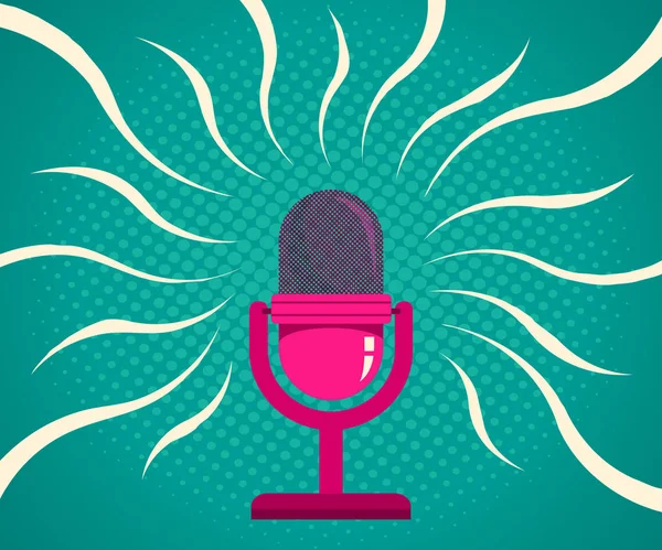 Ретро рожевий мікрофон — стоковий вектор