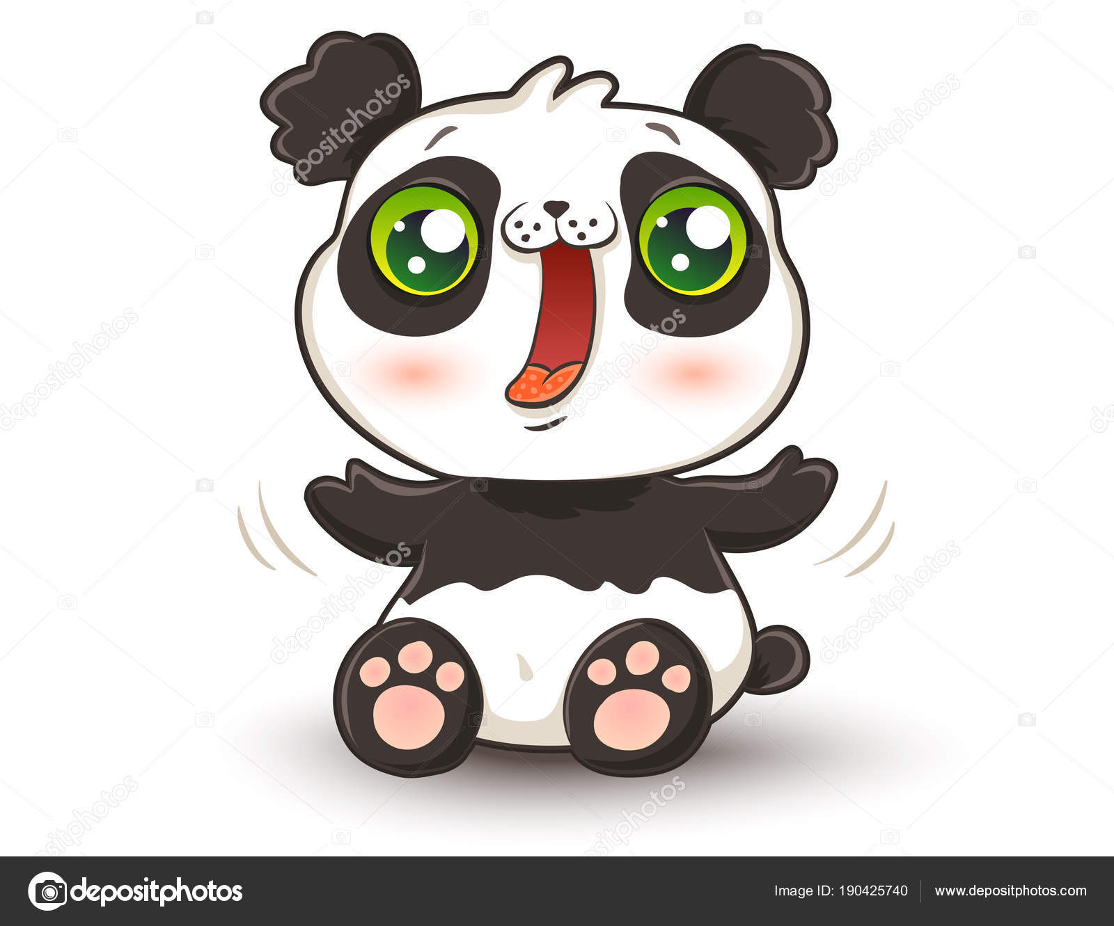 Kawaii panda, anime panda Stock Illustration