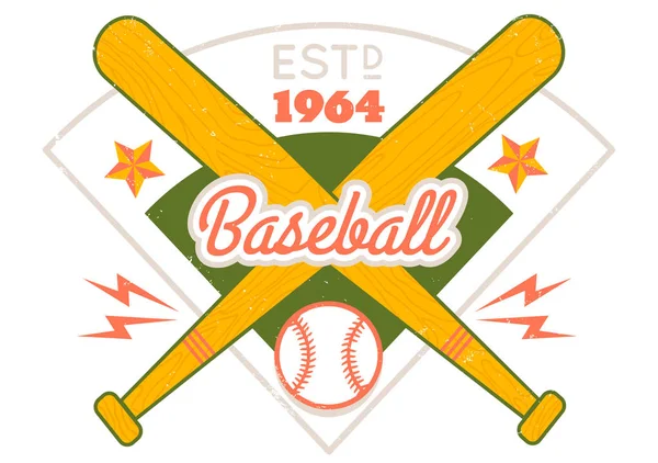 Vintage vector emblem for baseball. — Stock Vector