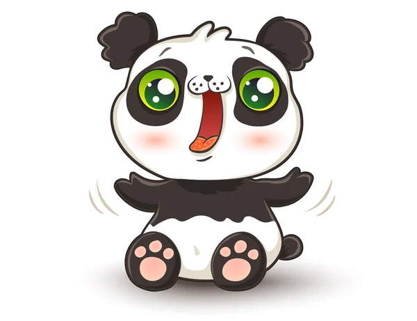 Vetor kawaii panda — Vetor de Stock
