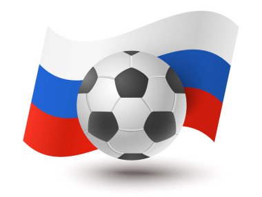 Rus bayrağı ile futbol topu