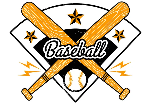 Vintage vector emblem for baseball. — Stock Vector