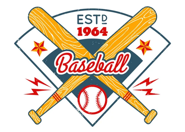 Vintage emblema vectorial para béisbol . — Vector de stock