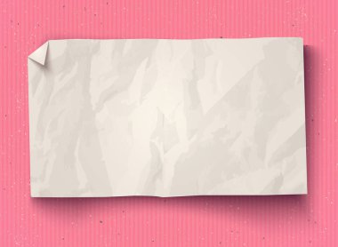 Pembe karton üzerine beyaz vektör pankartı.